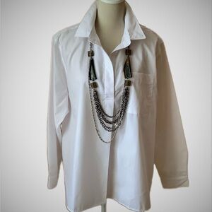 FRENCH CONNECTION Classic White Button Down Shirt Size L